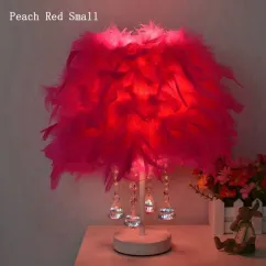 Modern Colored Feather Bedroom Bedsides Table Lights Wedding Crystal Hanging table Lamps Study Room Desk Lighting Fixtures