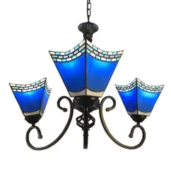 Tiffany Restaurant Chandelier Living Room Dining Room Mediterranean Glass Ceiling Pendant Lamps