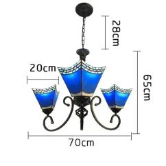 Tiffany Restaurant Chandelier Living Room Dining Room Mediterranean Glass Ceiling Pendant Lamps