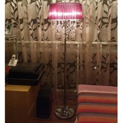 Modern Crystal Living Room Floor Lamp European Fabric Lampshade crystal hanging Bedroom Bedsides crystal Floor Lighting Fixtures