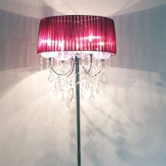 Modern Crystal Living Room Floor Lamp European Fabric Lampshade crystal hanging Bedroom Bedsides crystal Floor Lighting Fixtures