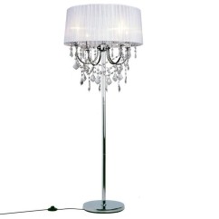 Modern Crystal Living Room Floor Lamp European Fabric Lampshade crystal hanging Bedroom Bedsides crystal Floor Lighting Fixtures