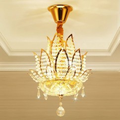 Modern Luxury Crystal Golden Lotus Corridor Pendant Lights Balcony Pendent Lamps European Hallway Pendant Lighting Fixtures