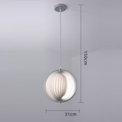 White Restaurant Ceiling Pendant Lamp Foldable Pleated Minimalist Sofa Nordic Style Bedside Atmosphere Hanging Light