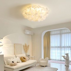 Cream Style Bedroom Ceiling Light Plastic Petal Nordic Girl Warm Romantic Room Living Room Lamps