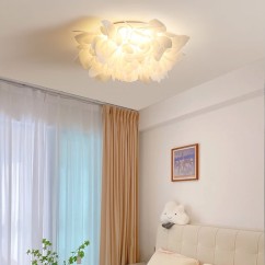 Cream Style Bedroom Ceiling Light Plastic Petal Nordic Girl Warm Romantic Room Living Room Lamps