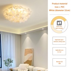 Cream Style Bedroom Ceiling Light Plastic Petal Nordic Girl Warm Romantic Room Living Room Lamps