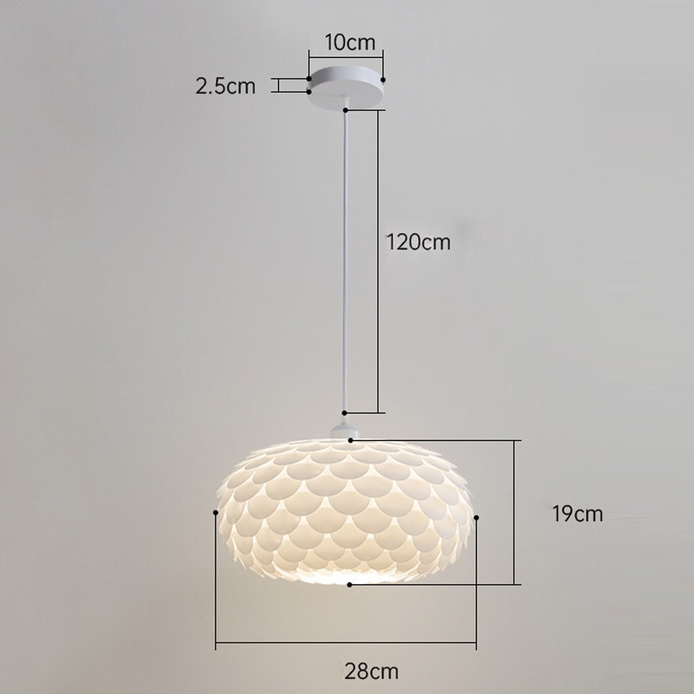 Modern Plastic Scale Chandelier Simple Living Room Bedroom Dining Room Cream Wind Ceiling Pendant Light Fixture