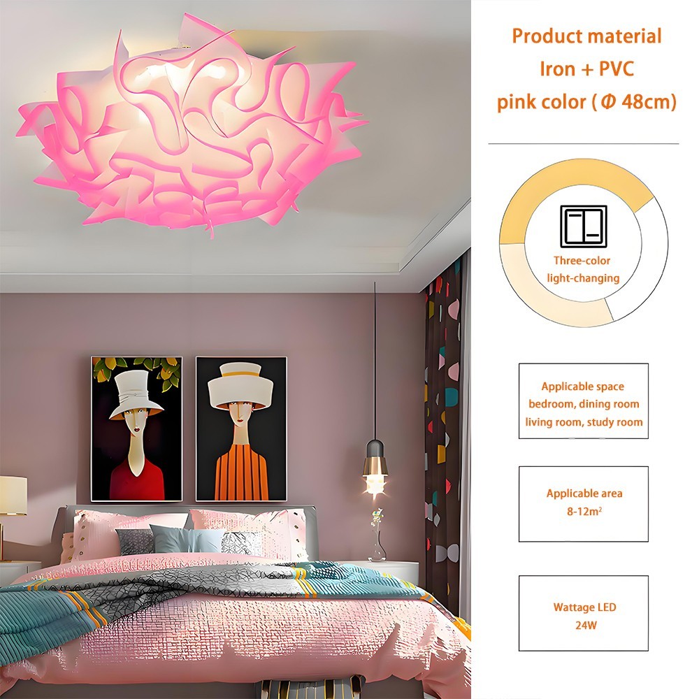 Bedroom Ceiling Lamp Simple Nordic Creative Petal Bedroom Chandelier Ins Net Red lamp Ceiling Lights