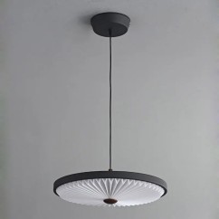 Modern LED Restaurant Round Pendant Light High Grade Pleated Bar Chandelier Table Bedroom Bedside Ceiling Pendant Lamp