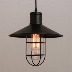 American Country Metal Cage Dining Room Pendant Lamp Restaurant Europe Bar Counter industrial Glass Lampshade Pendant Lights