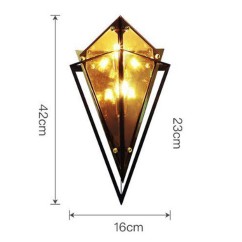 Nordic Iron Glass Designer Wall Lamp Amber Smoky Gray Wall Light Store Foyer Bedroom Wall Sconce