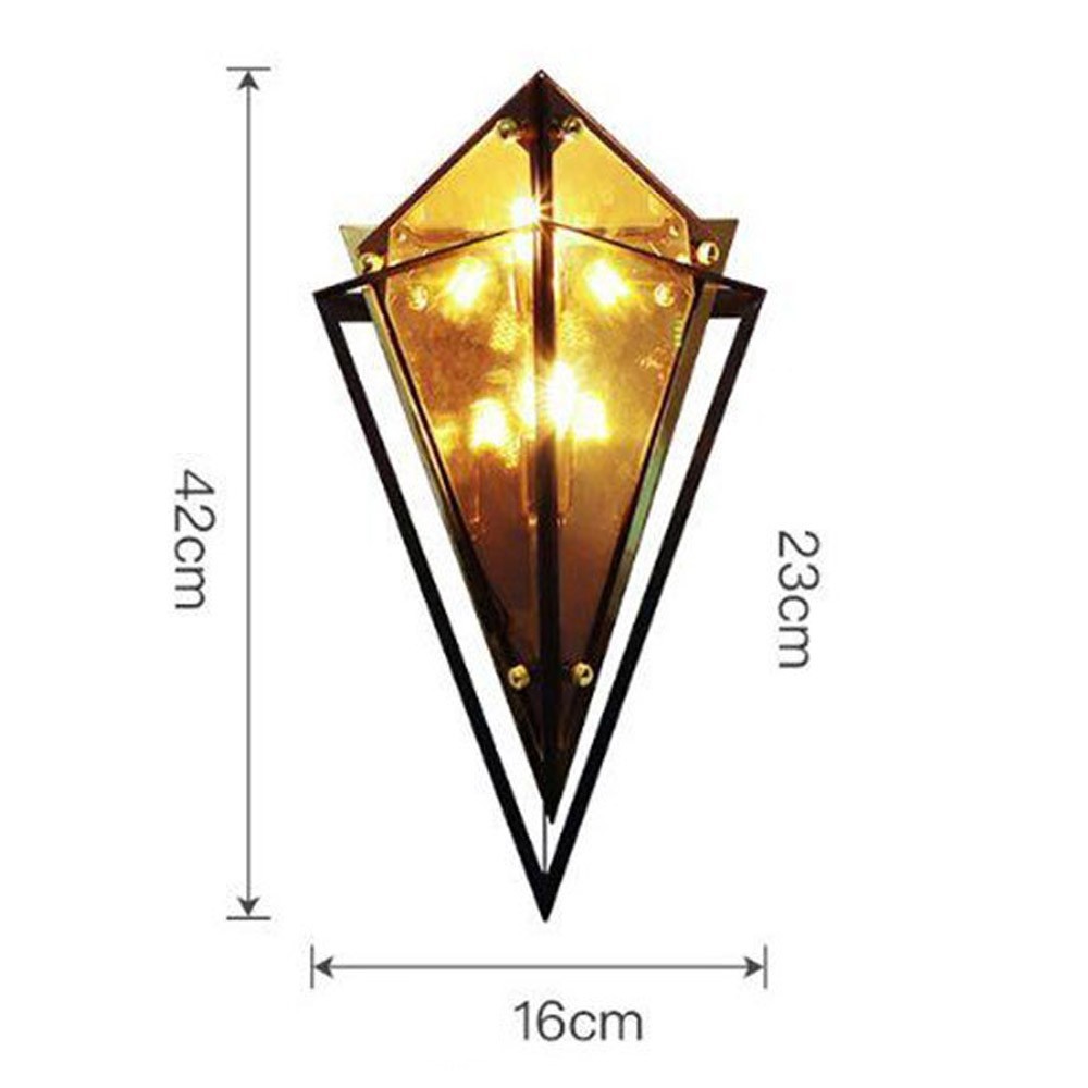 Nordic Iron Glass Designer Wall Lamp Amber Smoky Gray Wall Light Store Foyer Bedroom Wall Sconce