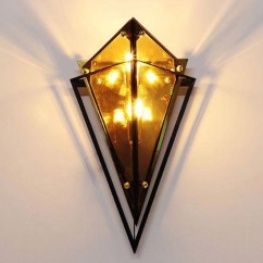 Nordic Iron Glass Designer Wall Lamp Amber Smoky Gray Wall Light Store Foyer Bedroom Wall Sconce