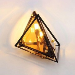 Nordic Iron Glass Designer Wall Lamp Amber Smoky Gray Wall Light Store Foyer Bedroom Wall Sconce