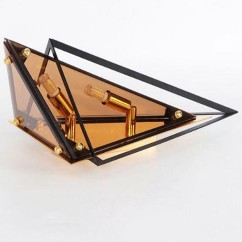 Nordic Iron Glass Designer Wall Lamp Amber Smoky Gray Wall Light Store Foyer Bedroom Wall Sconce