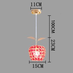 Modern Crystal Apple Chain Pendant Light Restaurant Bar Counter Chandelier Dining Room Corridor Balcony Hanging  Lamp