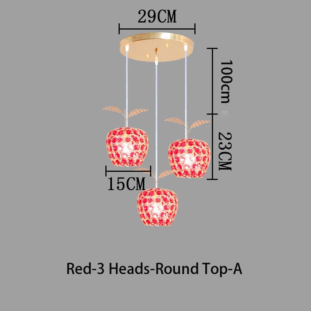 Modern Crystal Apple Chain Pendant Light Restaurant Bar Counter Chandelier Dining Room Corridor Balcony Hanging  Lamp