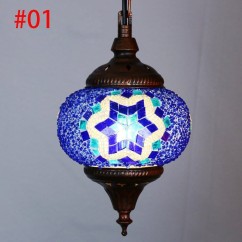 Bohemia Colorful Glass Corridor Pendant Light Country Rustic Mosaic Balcony Hallway Hanging Lamp Turkey Pendant Lighting Fixture