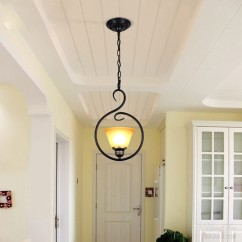 Vintage Iron & Glass Pendant Lights - Rustic Dining Room & Foyer Lighting