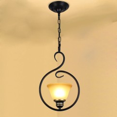 Vintage Iron & Glass Pendant Lights - Rustic Dining Room & Foyer Lighting