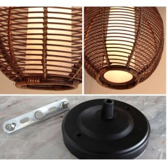 Rattan Restaurant Pendant Light Southeast Asia Corridor Coffeee House Hanging Lamp