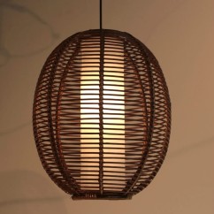 Rattan Restaurant Pendant Light Southeast Asia Corridor Coffeee House Hanging Lamp