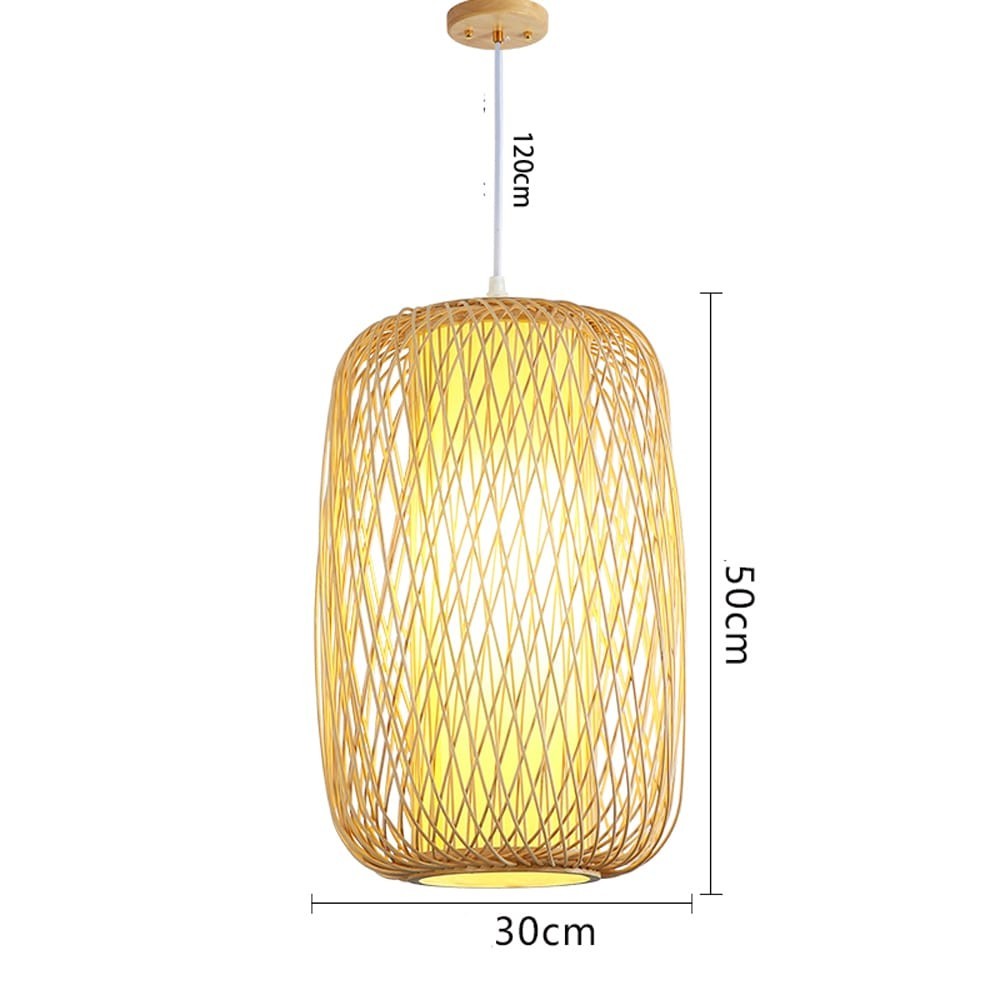 Handmade Bamboo Basket Restaurant Pendant Lamp Dining Room Balcony Kitchen Room Restaurant Hanging Light Fixtures