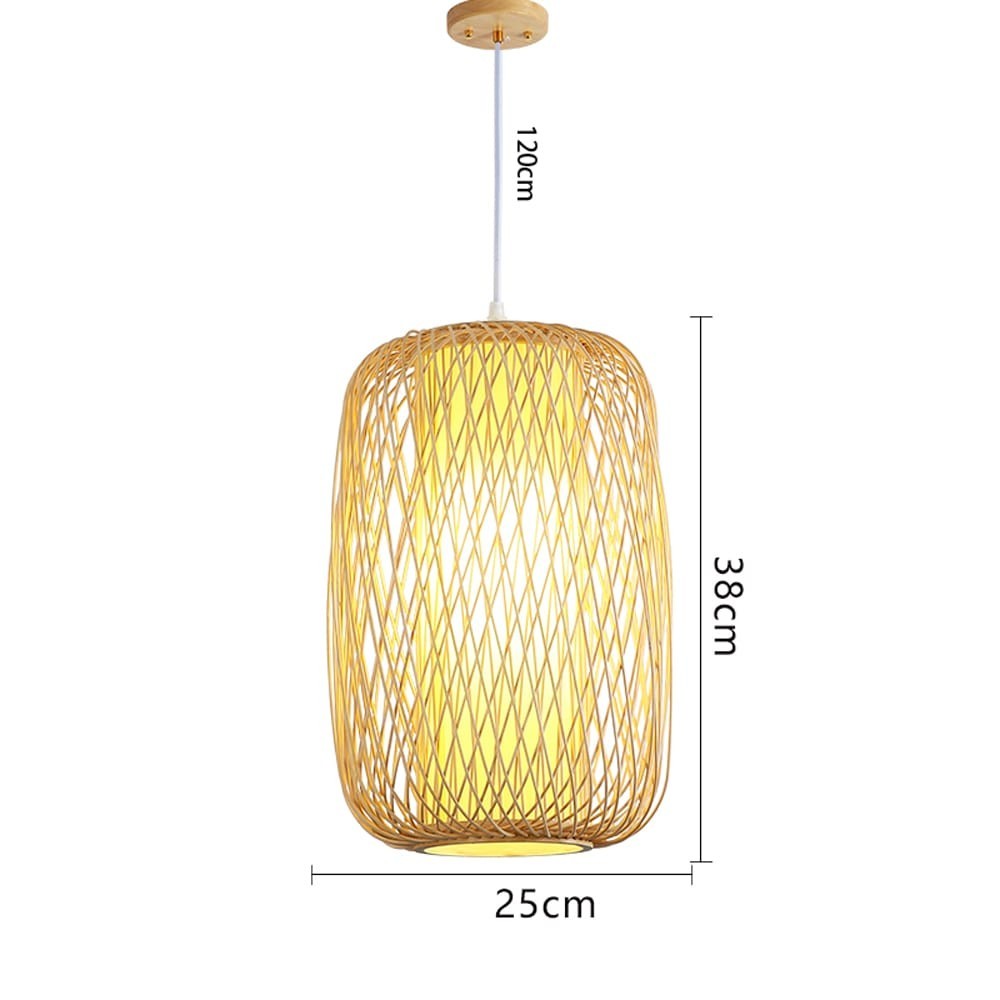 Handmade Bamboo Basket Restaurant Pendant Lamp Dining Room Balcony Kitchen Room Restaurant Hanging Light Fixtures