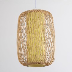 Handmade Bamboo Basket Restaurant Pendant Lamp Dining Room Balcony Kitchen Room Restaurant Hanging Light Fixtures