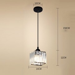 Clear Crystal Dining Room Pendent Lamp  Restaurant Kitchen Hanging Light Cafe Bar Counter Shops Chandelier