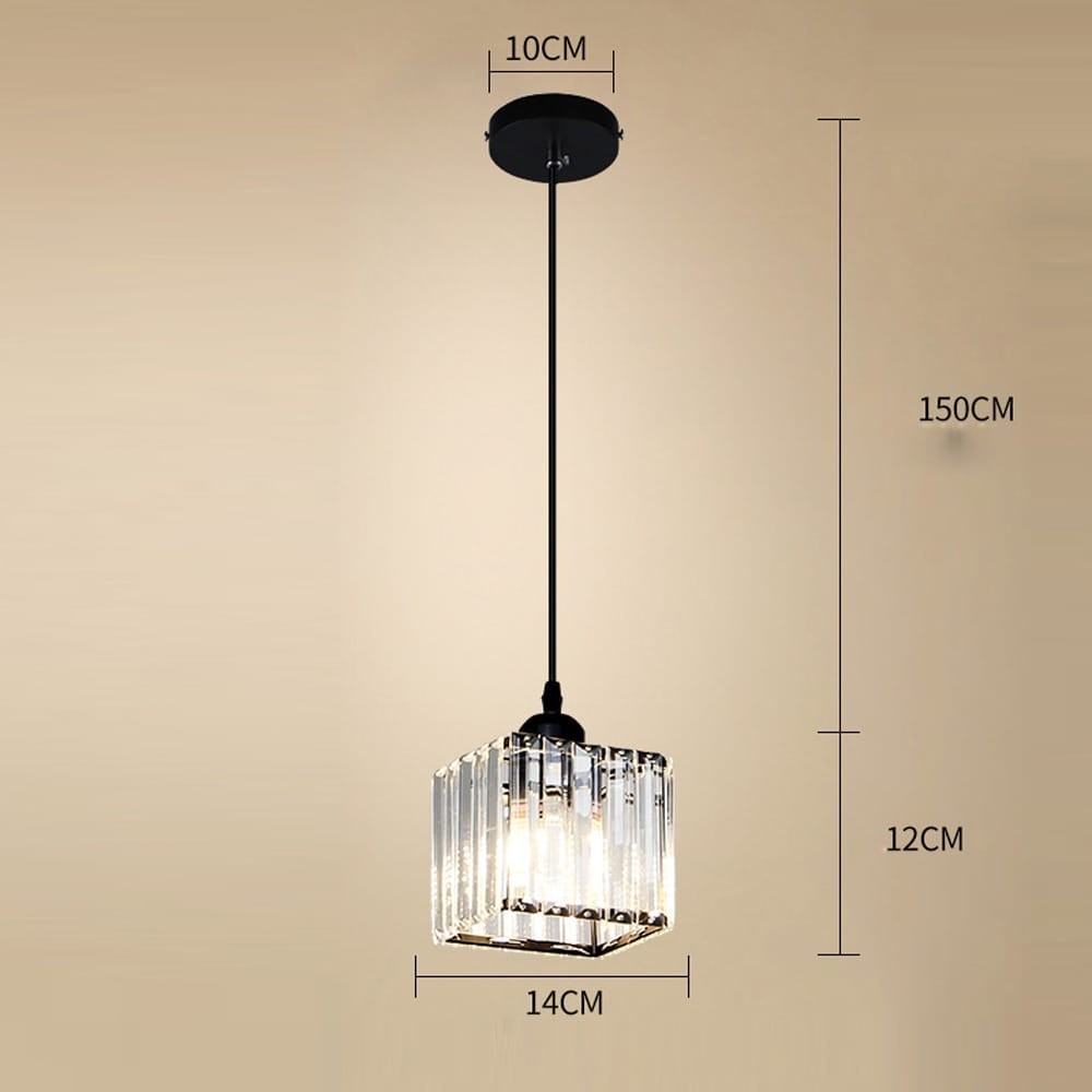 Clear Crystal Dining Room Pendent Lamp  Restaurant Kitchen Hanging Light Cafe Bar Counter Shops Chandelier