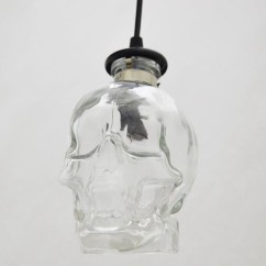 Retro Skull Head Clear Glass Pendant Light Ghost Glass Bottle Bar Counter Restaurant Droplight