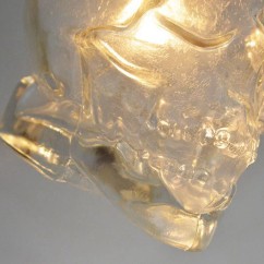 Retro Skull Head Clear Glass Pendant Light Ghost Glass Bottle Bar Counter Restaurant Droplight