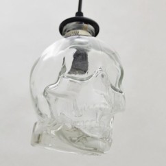 Retro Skull Head Clear Glass Pendant Light Ghost Glass Bottle Bar Counter Restaurant Droplight