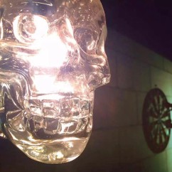 Retro Skull Head Clear Glass Pendant Light Ghost Glass Bottle Bar Counter Restaurant Droplight