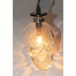 Retro Skull Head Clear Glass Pendant Light Ghost Glass Bottle Bar Counter Restaurant Droplight