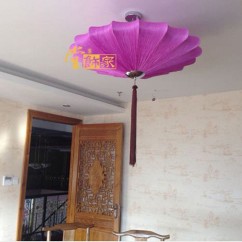 Modern Restaurant Pendant Light Chinese-Style Fabric Imitation Antique Tea House Corridor Lantern for Hotel