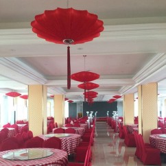 Modern Restaurant Pendant Light Chinese-Style Fabric Imitation Antique Tea House Corridor Lantern for Hotel