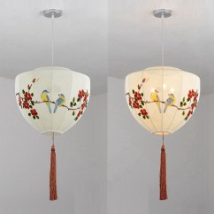 Chinese Hand-Painted Palace Lanterns Restaurant Pendant Light Balcony Corridor Hanging Lamp Pastoral Birds Bedroom Droplight