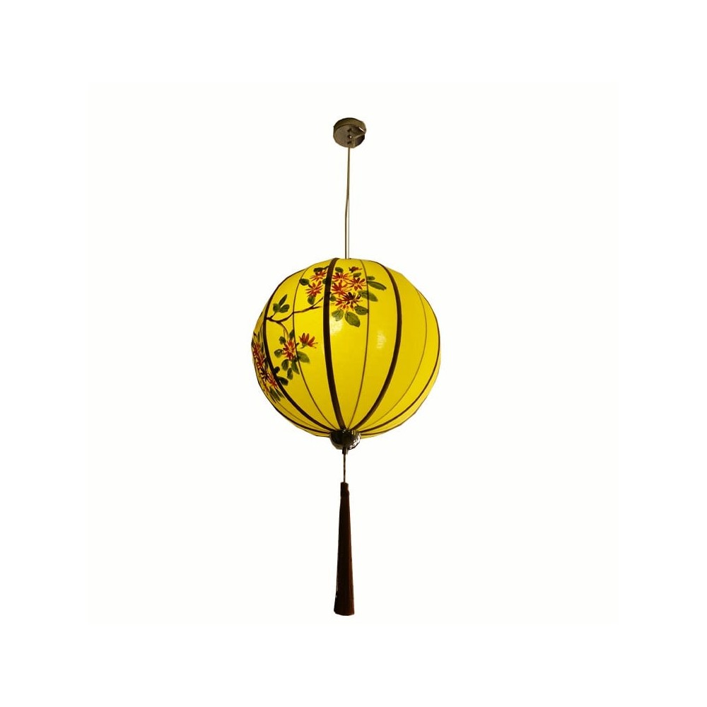 Chinese Hand-Painted Pumpkin Restaurant Pendant Light Balcony Corridor Hanging Lamp Pastoral Birds Bedroom Pendant Lamps