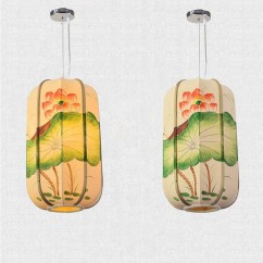 Chinese Hand-Painted Lanterns Restaurant Pendant Light Balcony Corridor Hanging Lamp Pastoral Birds Bedroom Pendant Lamps