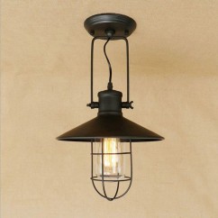 Industrial Balcony Ceiling Lamps Metal Cage Country Dining Room Ceiling Light Corridor Hallway Ceiling Lighting Fixtures