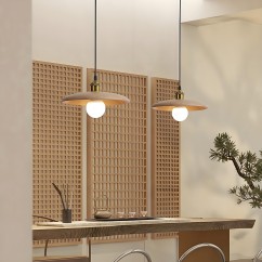 Natural Wood Pendant Light, Suitable for Dining Room, Living Room, and Bedroom, Modern Minimalist Style