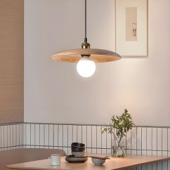 Natural Wood Pendant Light, Suitable for Dining Room, Living Room, and Bedroom, Modern Minimalist Style