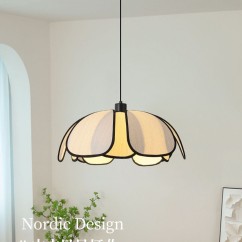 Petal Pendant Light, Beige, Suitable for Dining Room, Tea Room, Bar Counter, E27 Light Source