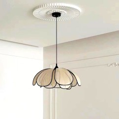 Petal Pendant Light, Beige, Suitable for Dining Room, Tea Room, Bar Counter, E27 Light Source