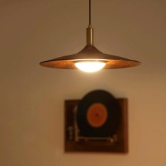 Luxury Flying Saucer Pendant Light with Vintage Wood Pattern, Iron Craft, for Dining Room, Bar, Tea Room, and Bedroom