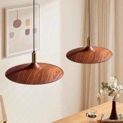 31 Luxury Flying Saucer Pendant Light with Vintage Wood Pattern Iron Craft for Dining Room and Bedroom oovov.com img 14