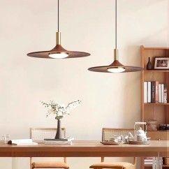 31 Luxury Flying Saucer Pendant Light with Vintage Wood Pattern Iron Craft for Dining Room and Bedroom oovov.com img 18